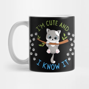 I'm Cute and I know it Smart Cookie Sweet little kitty cute baby outfit Mug